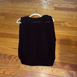Handmade Brown Knit Sweater Vest